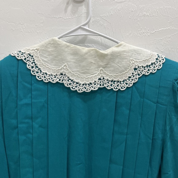 Vtg 80s L.G.STAR Cottagecore Pearl Button Yolk Collar Prairie Dress 16 - Picture 11 of 15